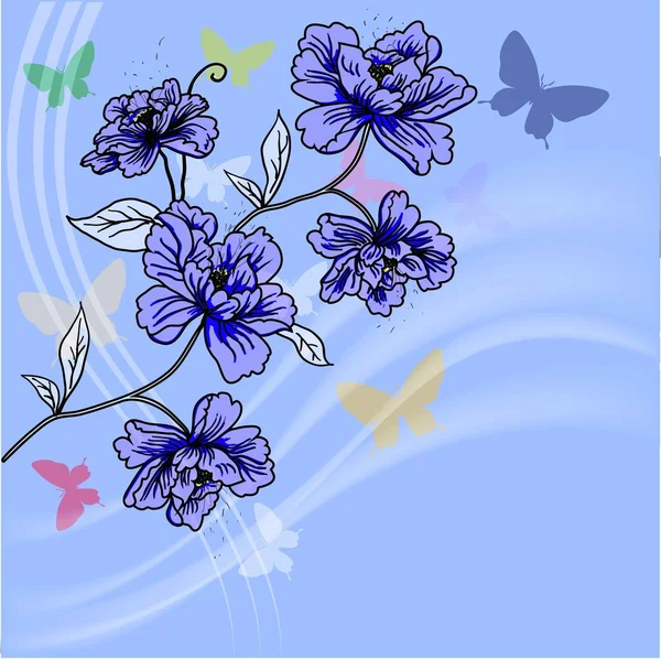 Eps10 fondo dibujado a mano con una flor de fantasía — Vector de stock