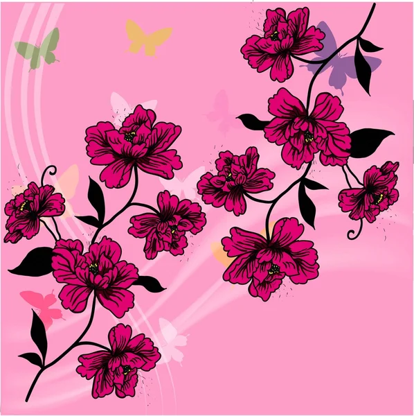 Eps10 handgezeichneten Hintergrund mit einer Fantasie-Blume — Stockvektor