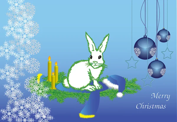 白い野ウサギ — ストックベクタ