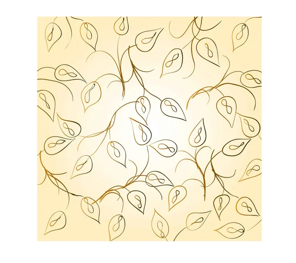 Papier peint avec des feuilles de frisage d'une plante — Image vectorielle