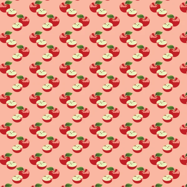 Бесшовный рисунок с яблоками на зеленом фоне — стоковое фото