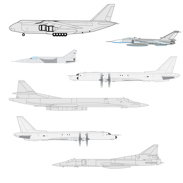 Combat aircraft. Team illustration for designers