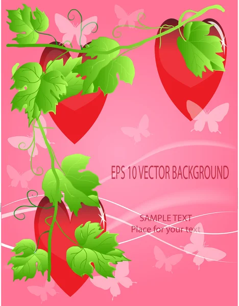 Украшение Валентина с красной иллюстрацией сердца любви — стоковое фото
