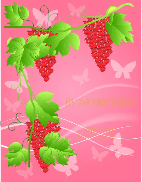 Valentines ornament s červenými láska srdce ilustrace — Stock fotografie