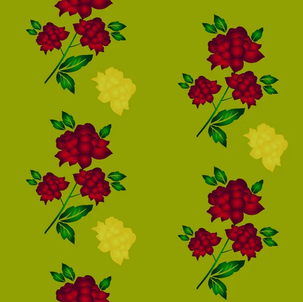 Seamless Wallpaper Seam Flower Leaves Eps10 — Stock Photo, Image