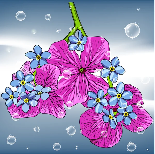 Fundo Floral Com Sabor Desenhado Mão Flores Primavera Florescendo — Fotografia de Stock