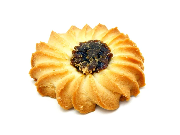 Вкусное Печенье Джемом Белом Фоне — стоковое фото