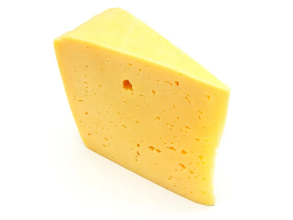 Шматок Швейцарського Сиру Ізольовані Білий Жовтий Делікатес — стокове фото