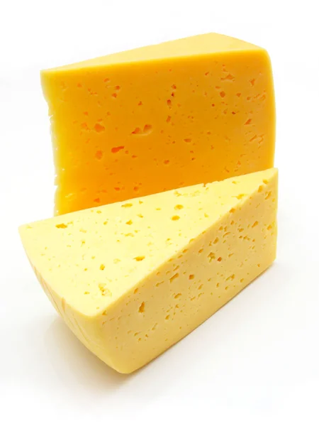 Um pedaço de queijo suíço — Fotografia de Stock