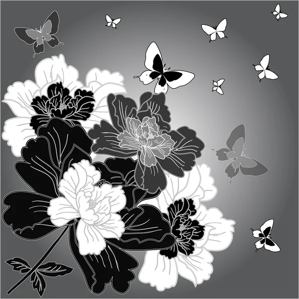 Eps10 Background Fantasy Hand Drawn Flowers — Stock Photo, Image
