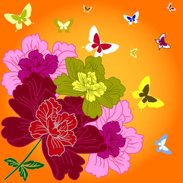 판타지 손으로 그린된 꽃 — 스톡 사진