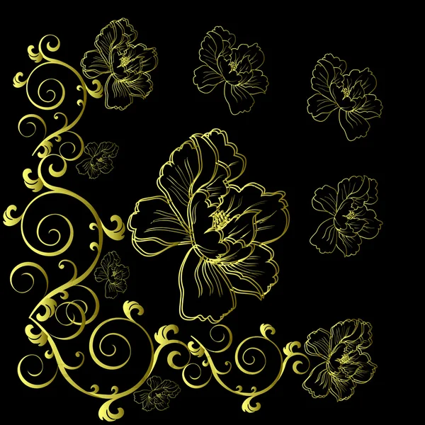 Fantasie handgezeichnete Blumen — Stockfoto