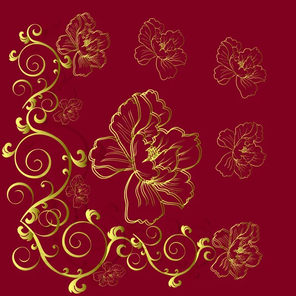 Eps10 Hintergrund Mit Fantasie Handgezeichneten Blumen — Stockfoto