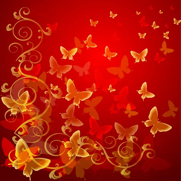 Abstract colourful background with butterflies — Stockfoto