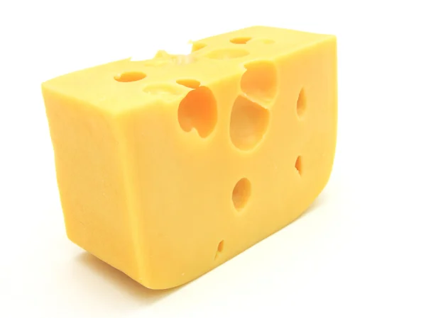 Piece Cheese Isolated White Background — Stock Photo, Image