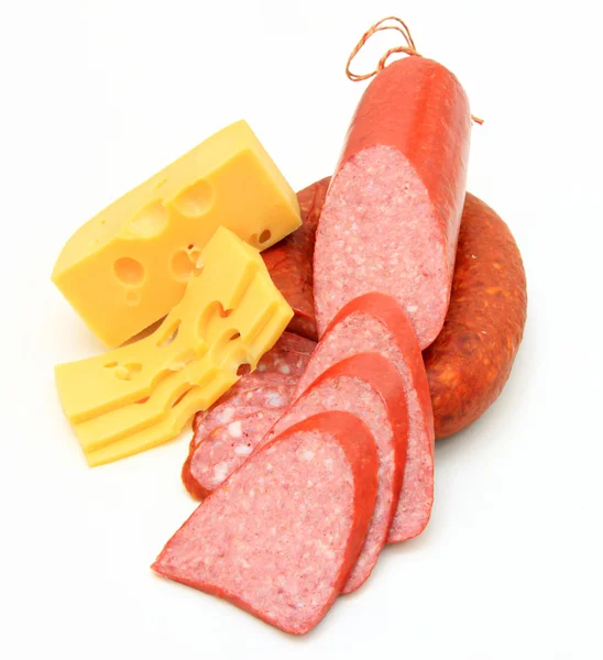 Färsk korv med ost — Stockfoto