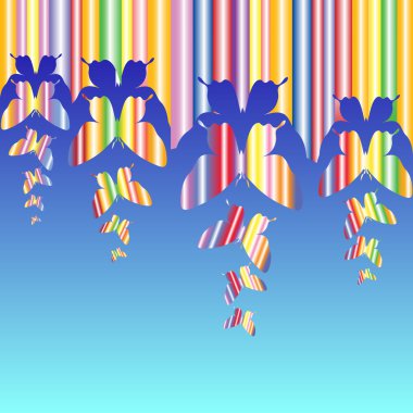 Abstract colourful background with butterflies