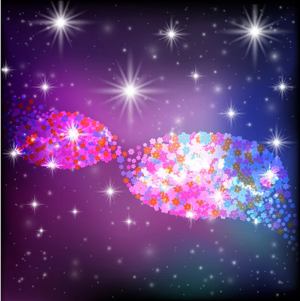 Imagem Espaço Abstrato Com Uma Galáxia Flores Bonitas — Fotografia de Stock