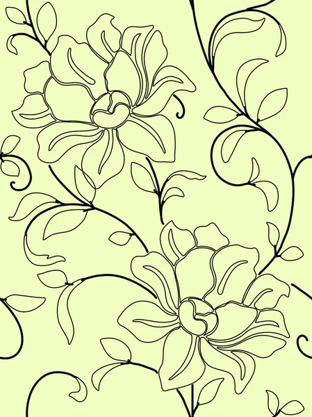 シームレスな壁紙花と葉の縫い目Eps10 — ストック写真