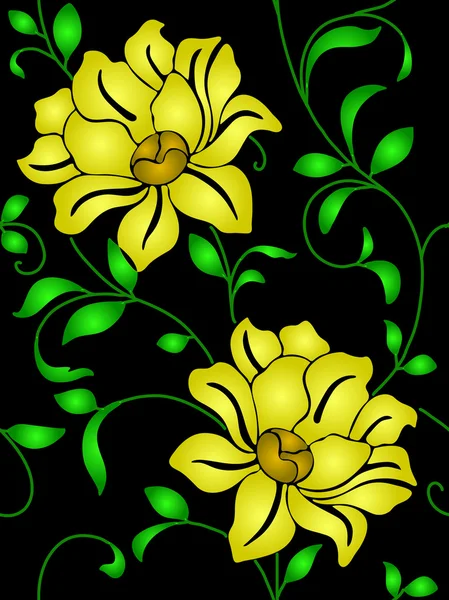 Nahtlose Tapete eine Naht mit Blume und Blättern — Stockfoto
