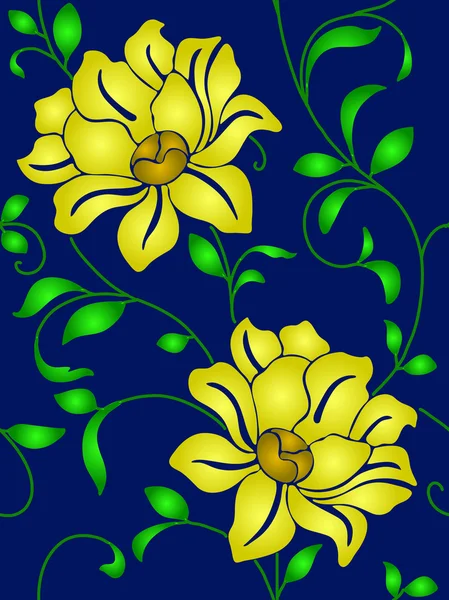 Nahtlose Tapete eine Naht mit Blume und Blättern — Stockfoto