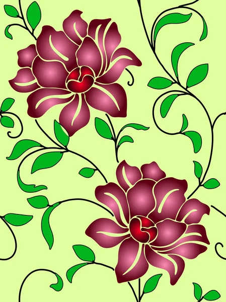 Varrat nélküli háttérkép egy varrás virág és a levelek — Stock Fotó