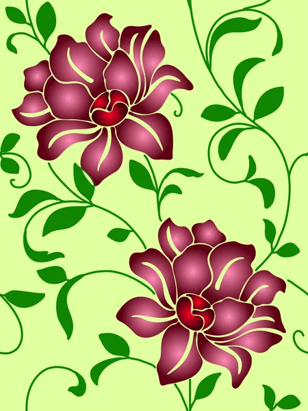 Nahtlose Tapete Eine Naht Mit Blume Und Blättern Eps10 — Stockfoto