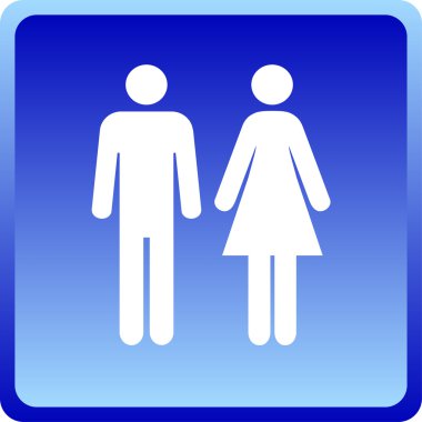  Man & Woman icon over blue background