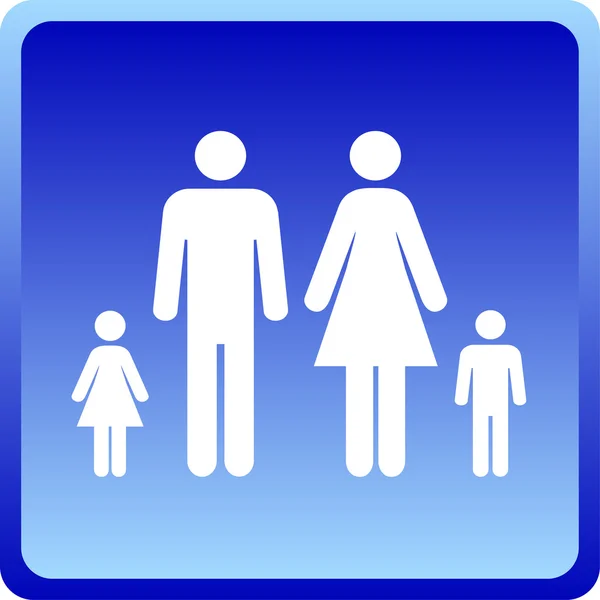 Мужчина и женщина икона с детьми — стоковое фото