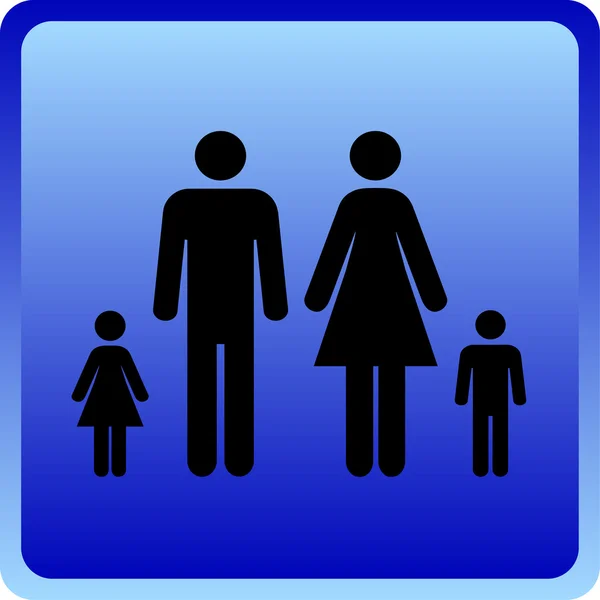 Man & Woman icon with children — Stockfoto