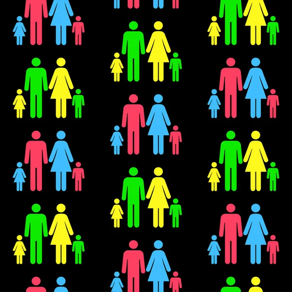 Seamless pattern with silhouettes of the person of different col — Stock Photo, Image