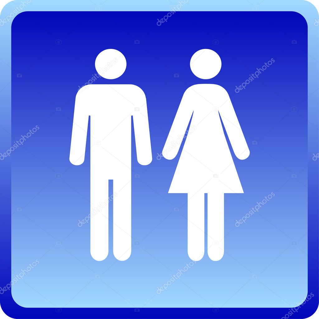Vector Man & Woman icon over blue background — Stock Photo © aarrows ...