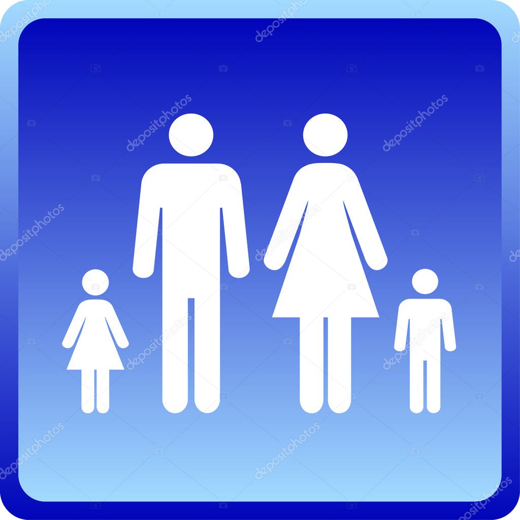  Man & Woman icon with children