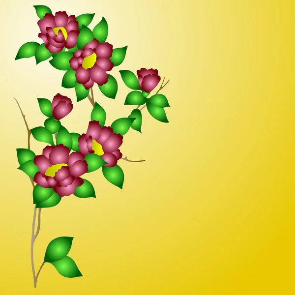 Handgezeichneter Hintergrund mit einer Fantasie-Blume — Stockfoto
