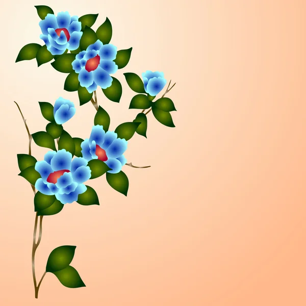 판타지 꽃과 함께 그려진된 배경 손 — 스톡 사진