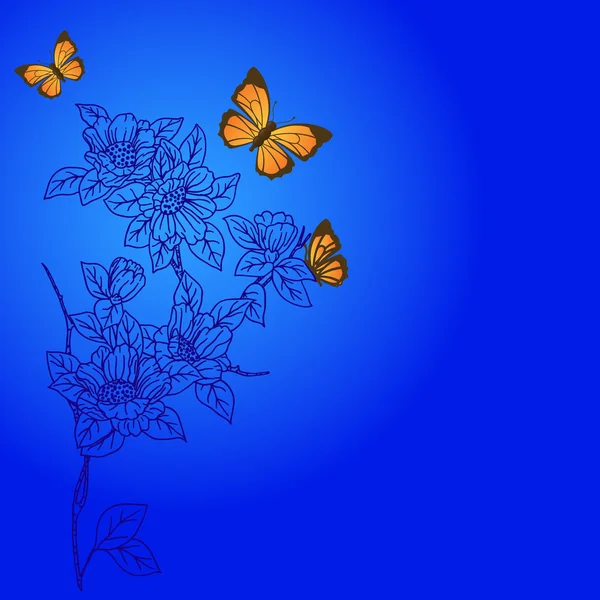 Ручной рисунок фона с фантазией цветок — стоковое фото