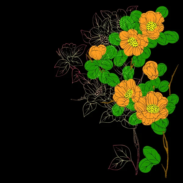 Рука намальований фон з фентезійною квіткою — стокове фото