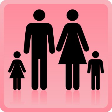  Man & Woman icon with children