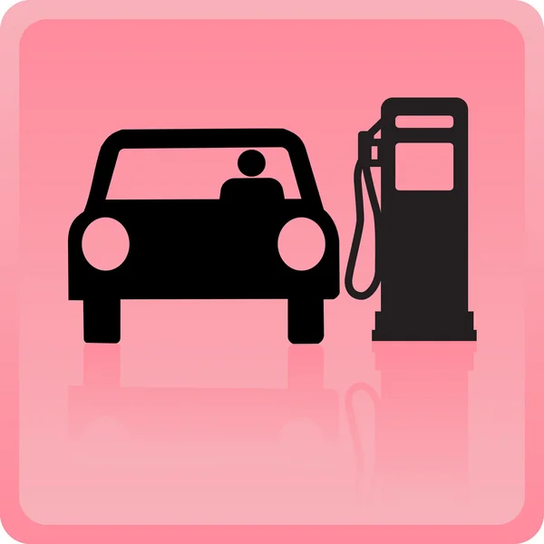 ガソリンで給油する車のアイコン — ストック写真