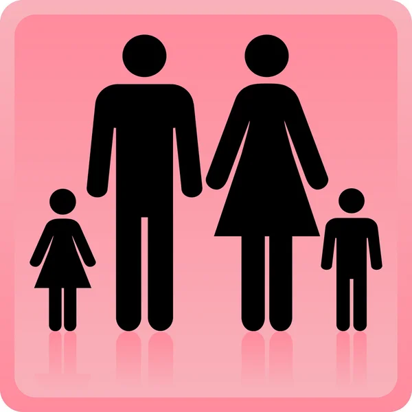 Ícone de homem e mulher com crianças — Fotografia de Stock