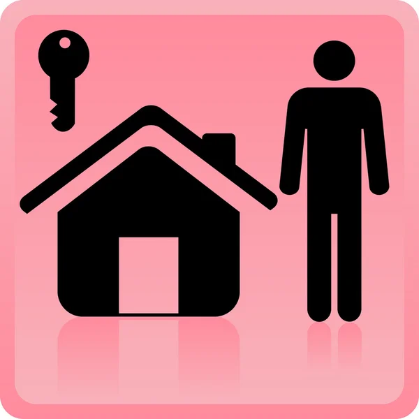 Person and house icon — Stock Photo, Image