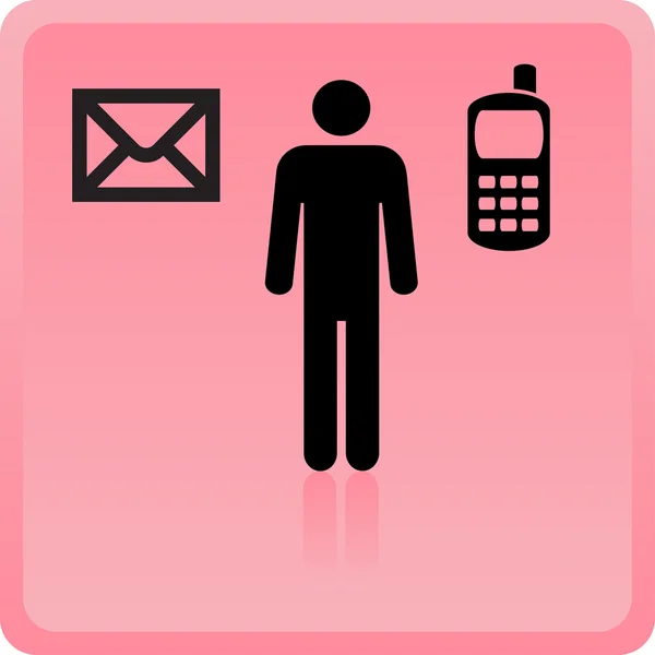 Ikone des Menschen der Informationsvermittlung auf Distanz — Stockfoto