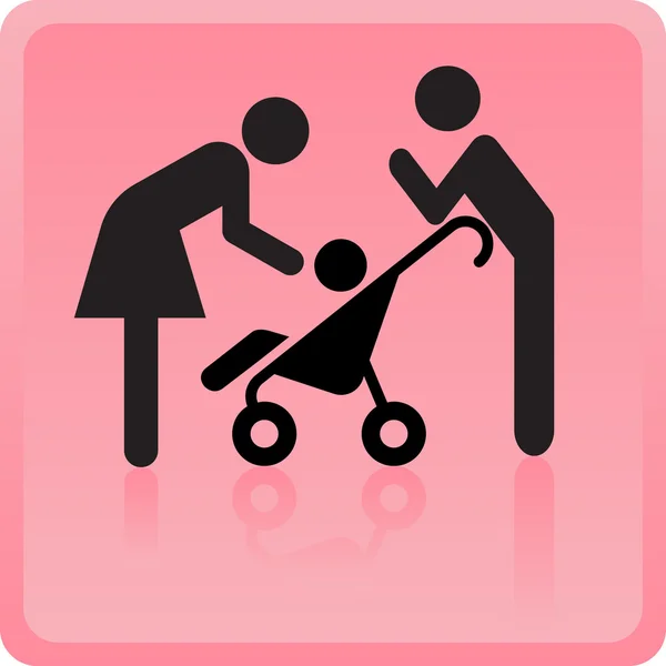 Man & Woman icon with children — 图库照片