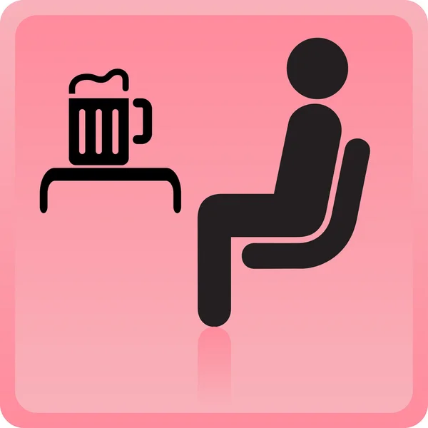Ikona člověka v baru s hrnkem na pivo — Stock fotografie