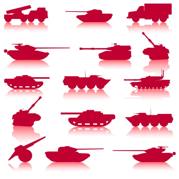 Sada kolekce tanků zbraní — Stock fotografie