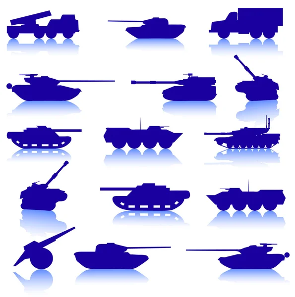 Conjunto colección de tanques de armas — Foto de Stock