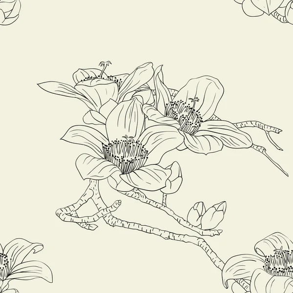 Nahtlose Tapete mit Orchideenblumen — Stockfoto