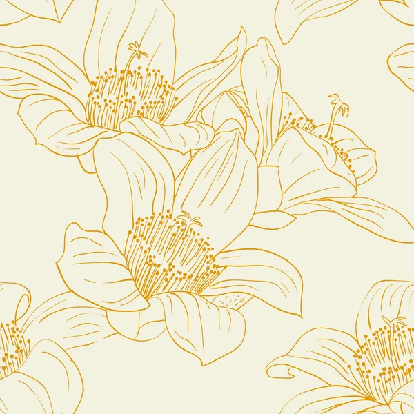 Seamless wallpaper with orchid flowers — Stock Photo, Image