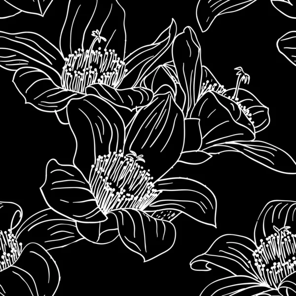 Fondo de pantalla sin costuras con flores de orquídea — Foto de Stock