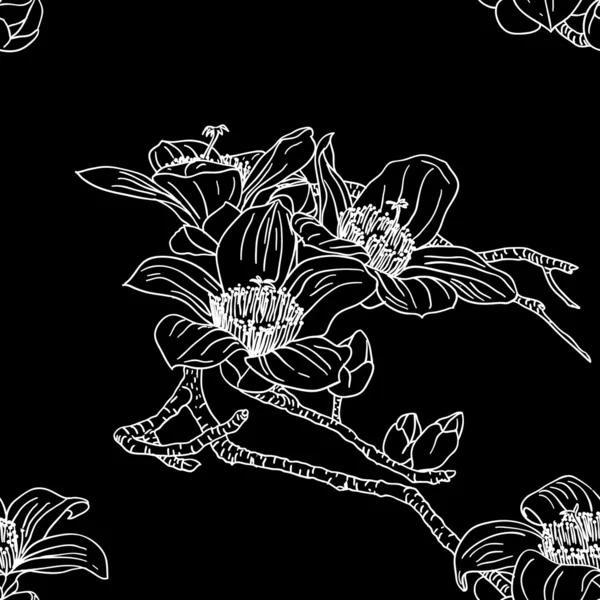 Fondo de pantalla sin costuras con flores de orquídea —  Fotos de Stock